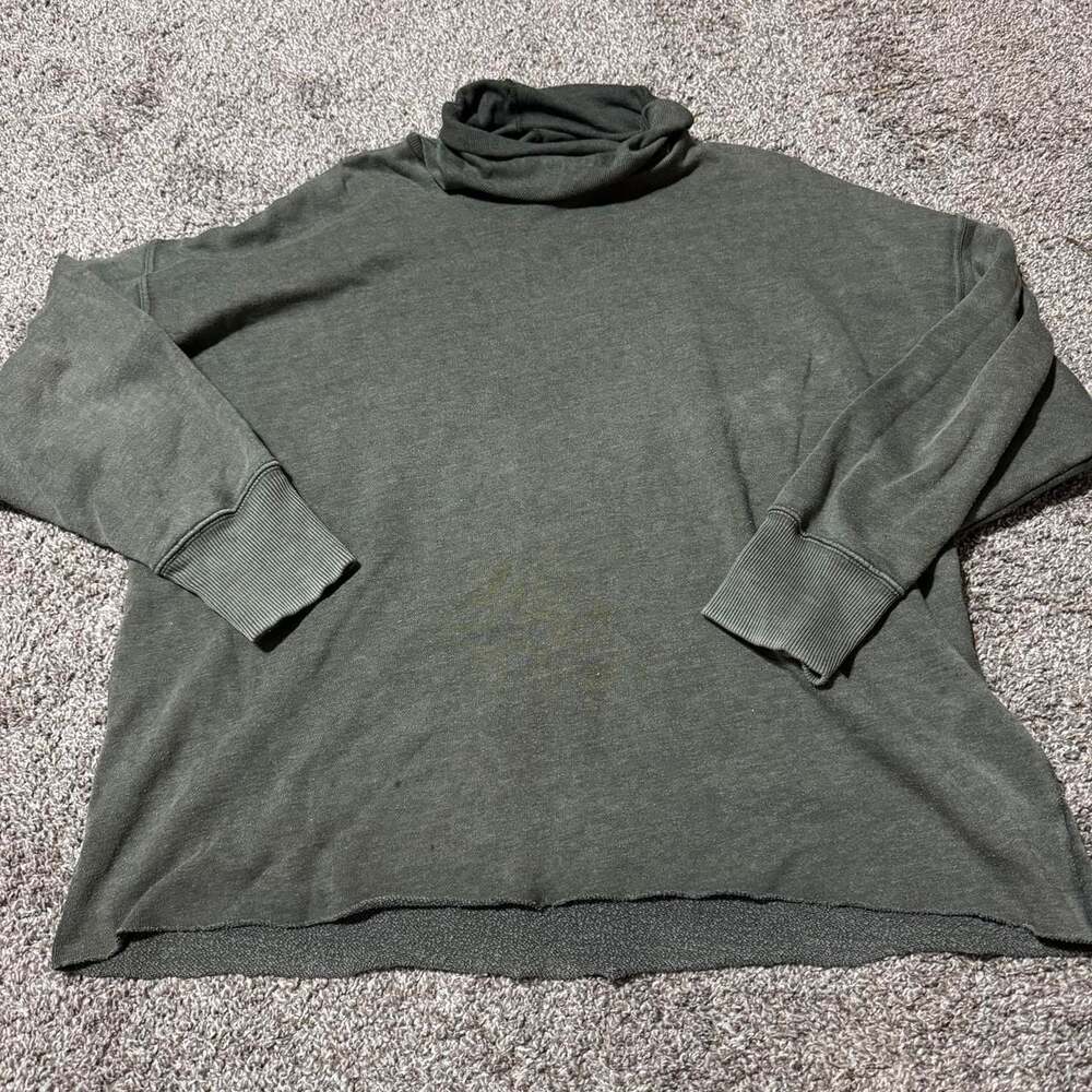 Aerie Olive Green Turtleneck Oversized Sweatshirt, Women's XL